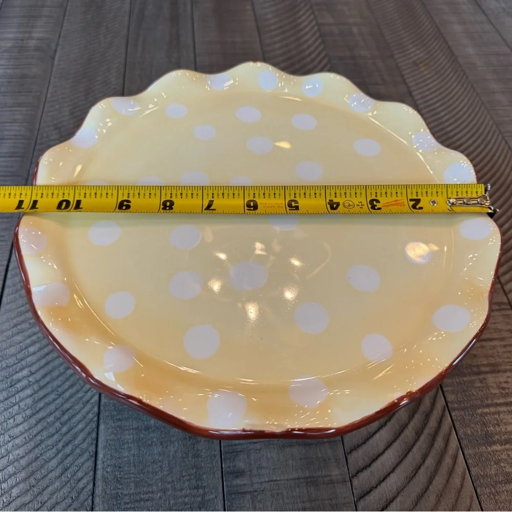 Paula Deen - Dot Crazy Yellow & White Handpainted Cake - Dessert Stand